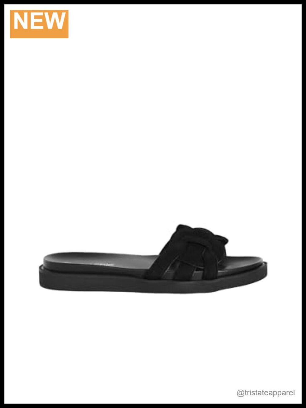 Wide Fit Slide Sandals Star Weave Slip On Platform Casual Summer Shoe